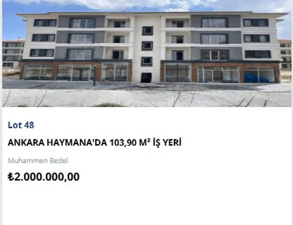 TOKİ 7 İlde 26 İş Yerini Yeniden Satışa Çıkarıyor! Açık Artırmada İkinci Tur Eylülde 16